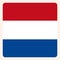 Netherlands square flag button, social media communication sign, business icon.