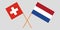 Netherlands and Switzerland. The Netherlandish and Swiss flags. Official proportion. Correct colors. Vector