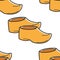 Netherlands traditional footwear wooden clogs seamless pattern