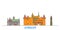 Netherlands, Utrecht line cityscape, flat vector. Travel city landmark, oultine illustration, line world icons