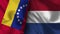 Netherlands and Venezuela Realistic Flag â€“ Fabric Texture Illustration