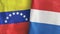 Netherlands and Venezuela two flags textile cloth 3D rendering