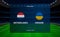 Netherlands vs Ukraine football scoreboard. Broadcast graphic soccer