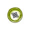 Nettle leaf badge and icon in trend linear and hand draw style - Vector Logo Emblem of Nettle