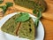 Nettles green round bread, weed dough