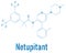 Netupitant drug molecule. NK1 receptor antagonist. Skeletal formula.