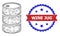 Network Barrel Web Mesh and Unclean Bicolor Wine Jug Stamp Seal