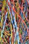 Network chaos of colorful computer cables