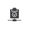 Network clipboard checked icon vector