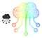 Network Cloud Links Web Mesh Icon with Spectrum Gradient