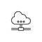 Network cloud share line icon