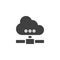 Network cloud share vector icon