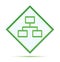 Network connections icon modern abstract green diamond button