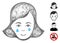 Network Crying Woman Face Vector Mesh