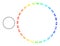 Network Dashed Circle Area Web Mesh Icon with Spectrum Gradient