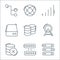 network and database line icons. linear set. quality vector line set such as server, servers, database, antenna, database, hard