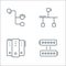 network and database line icons. linear set. quality vector line set such as servers, server, ports