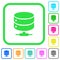 Network database vivid colored flat icons