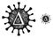 Network Delta Coronavirus Icon with Spots