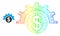 Network Financial Industry Web Mesh Icon with Rainbow Gradient