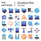 Network flat icon set, internet symbols collection, vector sketches, logo illustrations, computer web signs color