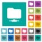 Network folder square flat multi colored icons