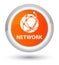 Network (global network icon) prime orange round button