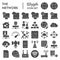 Network glyph icon set, internet symbols collection, vector sketches, logo illustrations, computer web signs solid