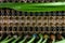 Network green wires connected to server