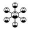 Network Icon Vector Symbol Group of People and Teamwork of Connected Business Person