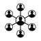 Network Icon Vector Symbol Group of People and Teamwork of Connected Business Person