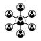 Network Icon Vector Symbol Group of People and Teamwork of Connected Business Person