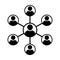 Network Icon Vector Symbol Group of People and Teamwork of Connected Business Person