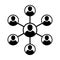 Network Icon Vector Symbol Group of People and Teamwork of Connected Business Person