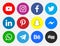 Network Icons Social Media Color New Vectors