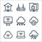 network line icons. linear set. quality vector line set such as data transfer, laptop, wifi, update, connection, computer, folder