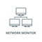 Network monitor vector line icon, linear concept, outline sign, symbol