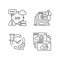 Network notifications linear icons set