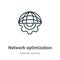 Network optimization outline vector icon. Thin line black network optimization icon, flat vector simple element illustration from