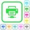 Network printer vivid colored flat icons