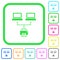 Network printing vivid colored flat icons