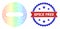 Network Restricted Web Mesh Icon with Rainbow Gradient and Unclean Bicolor Spice Free Stamp