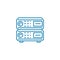 Network routers linear icon concept. Network routers line vector sign, symbol, illustration.