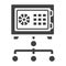 Network safe vault solid icon, strongbox