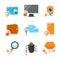 Network security flat icon set