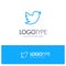 Network, Social, Twitter Blue outLine Logo with place for tagline