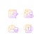 Network surveillance gradient linear vector icons set