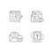 Network surveillance linear icons set