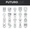 Network Technology Futuro Line Icons Set