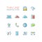 Network and Technology Symbols - thick line design icons set